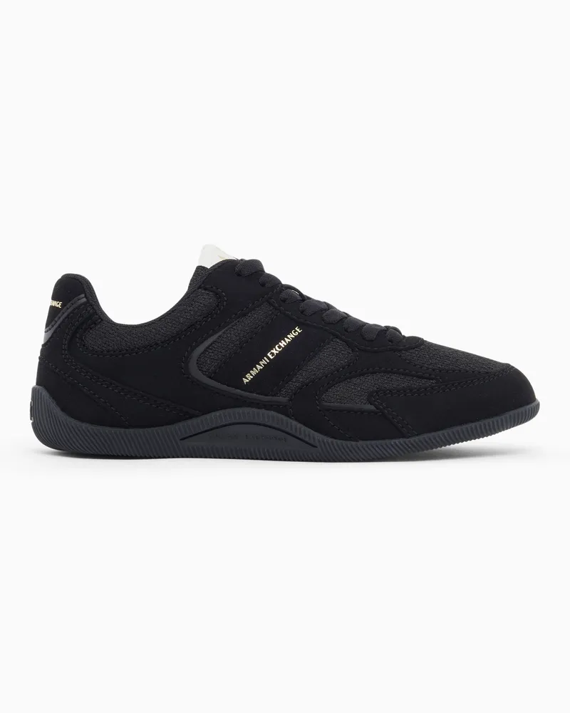 Armani Exchange Sneaker Regularpassform Mesh Schnürung Gummisohle Schwarz