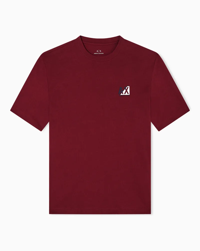 Armani Exchange T-Shirt im Regular Fit mit kleinem Logo Rot