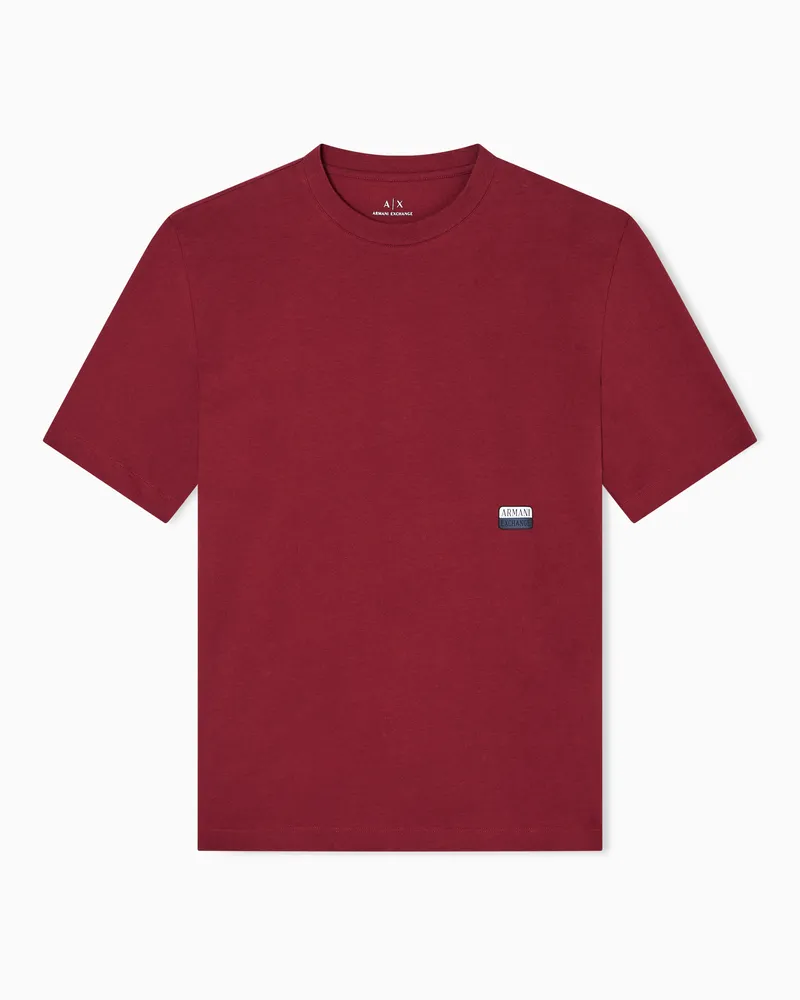 Armani Exchange T-Shirt im Regular Fit mit kleinem Logo Rot