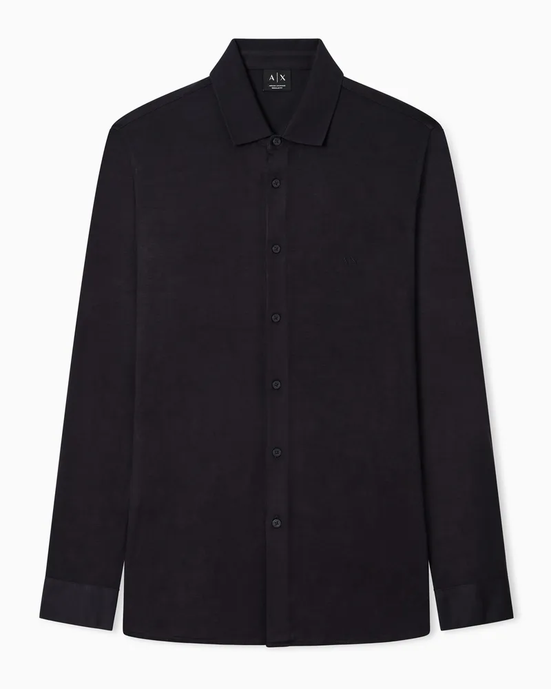 Armani Exchange Technical fabric shirt Marineblau
