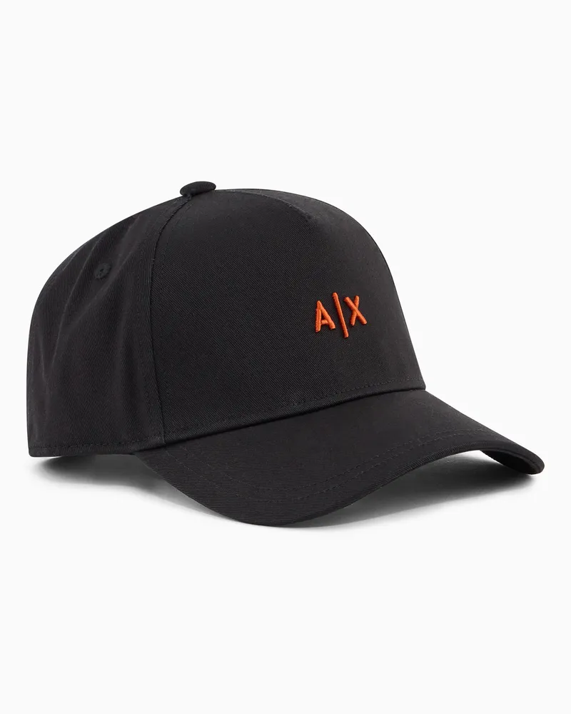 Armani Exchange Hut mit Schirm und gesticktem Logo Schwarz