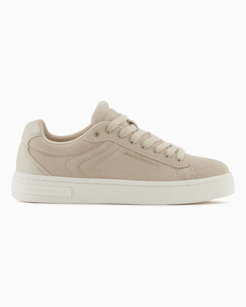 Armani Exchange Leder-Sneaker mit geprägten Details 