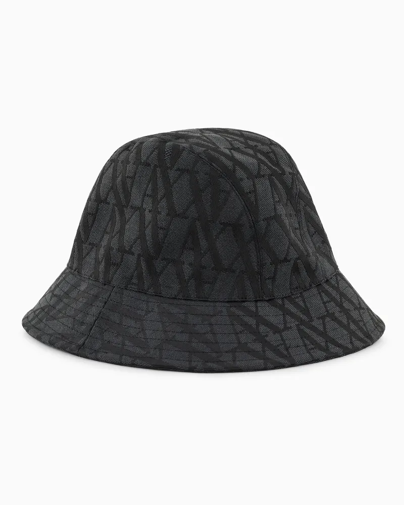 Armani Exchange Bucket Hat mit Allover-Logo Schwarz