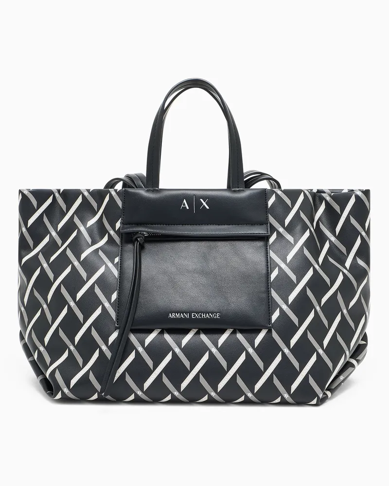 Armani Exchange Tragetasche mit Diamant-Grafik Schwarz