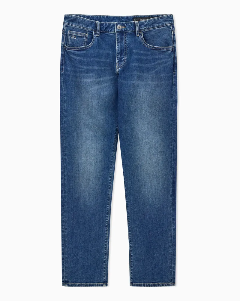 Armani Exchange Jeans im Regular Fit mit mittlerer Waschung Blau