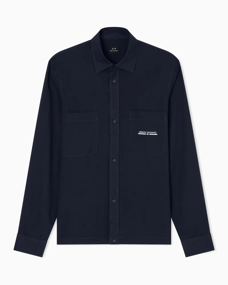 Armani Exchange Regular Fit-Hemd mit Logo Marineblau