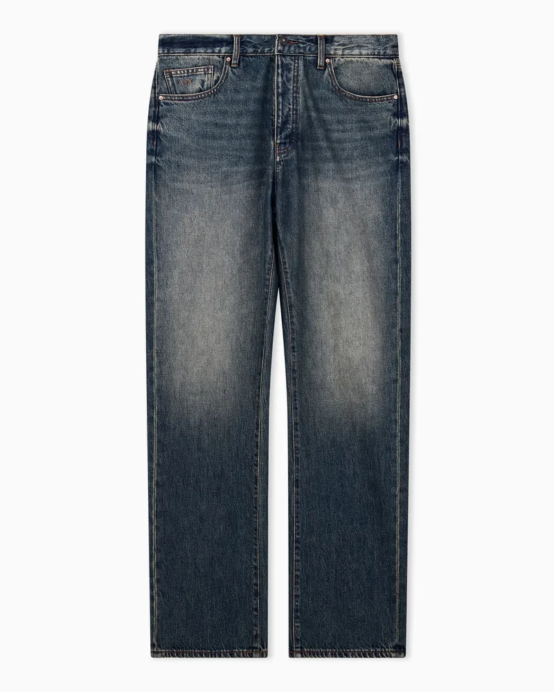 Armani Exchange 5 Taschen Jeans mit geradem Bein und Regular Fit Blau