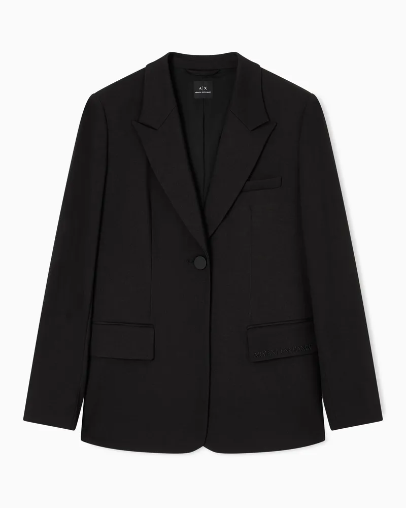 Armani Exchange Einreihiges Sakko mit einem Knopf Schwarz