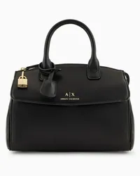 Armani Exchange Handtasche mit Vorhängeschloss und Metalldetails Schwarz