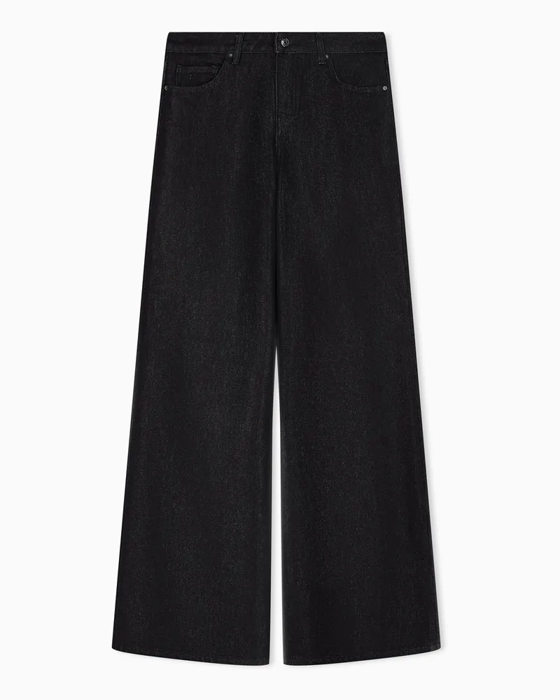 Armani Exchange Weite 5-Pocket-Jeans aus Baumwolle mit metallischem Garn Schwarz