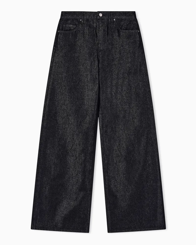 Armani Exchange Weite 5-Pocket-Jeans aus Baumwolle mit metallischem Garn Schwarz