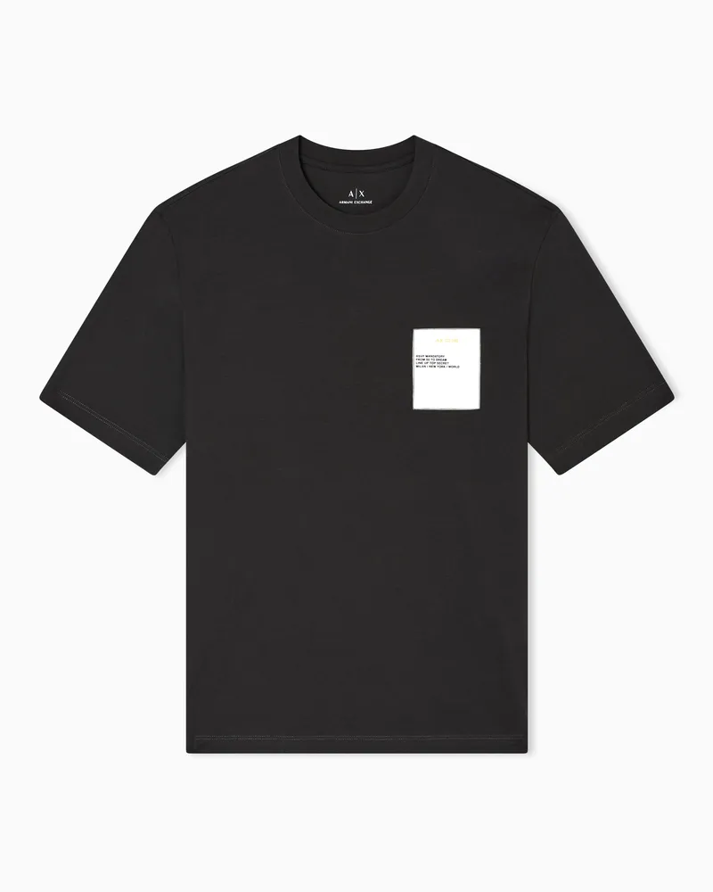 Armani Exchange T-Shirt mit Grafikdruck in normaler Passform Grau