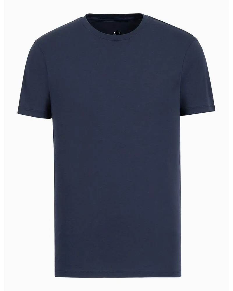 Armani Exchange Jersey-t-shirt In Normaler Passform Blau