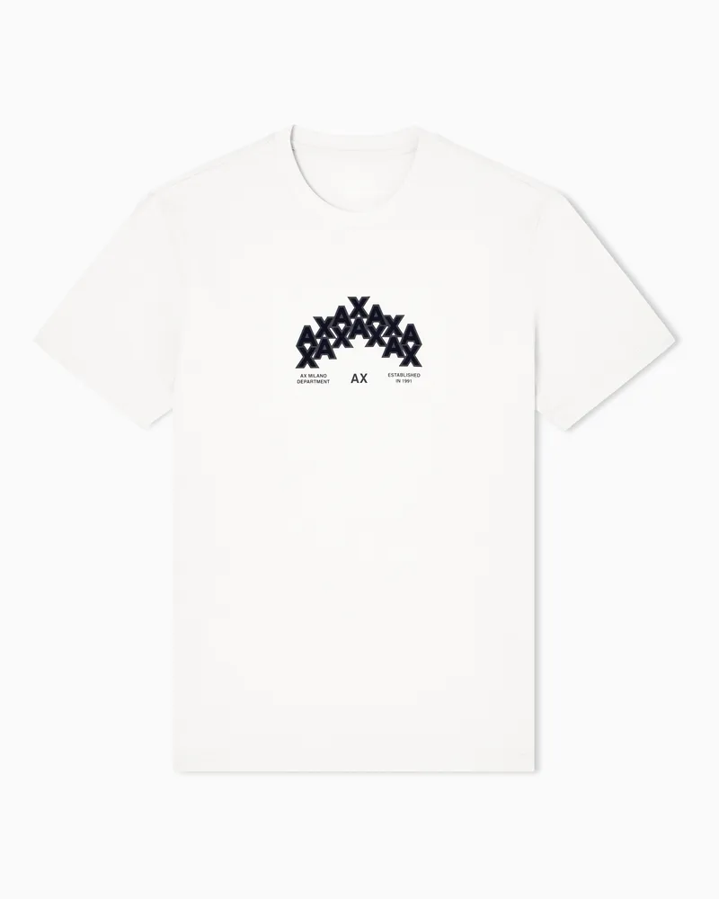 Armani Exchange T-Shirt mit Grafikdruck in normaler Passform Weiß