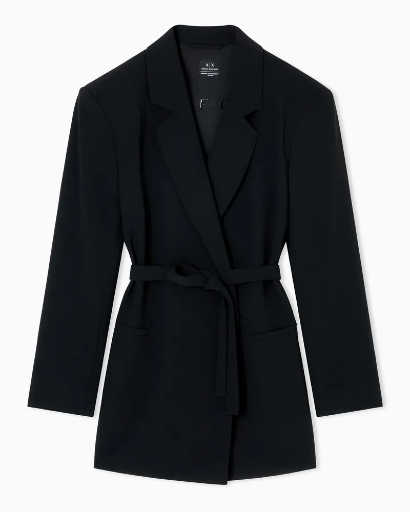 Armani Exchange Jacke mit dünnem Gürtel Schwarz