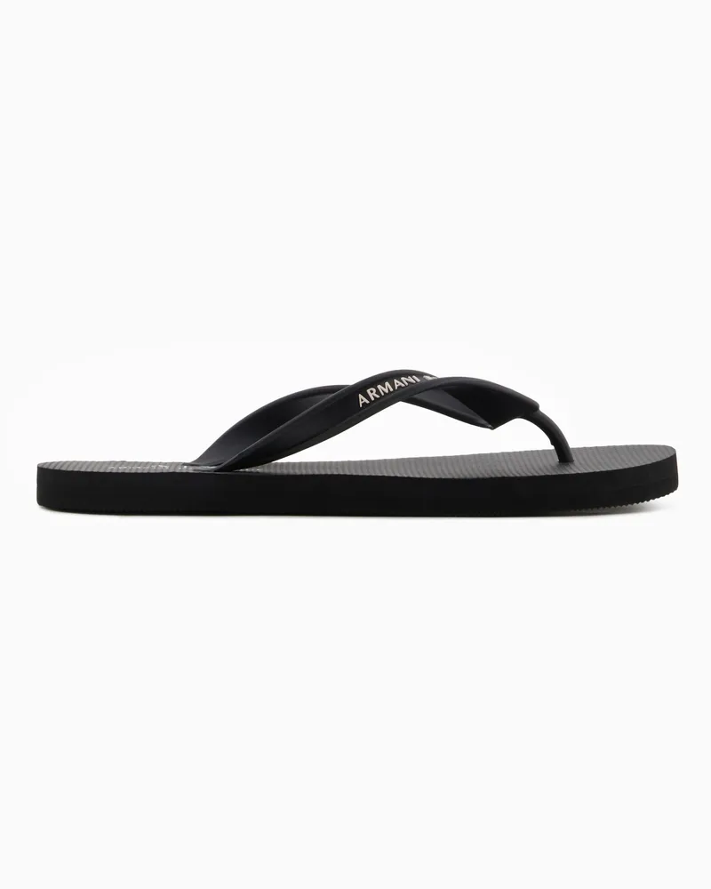 Armani Exchange Flip-Flops aus Gummi Schwarz