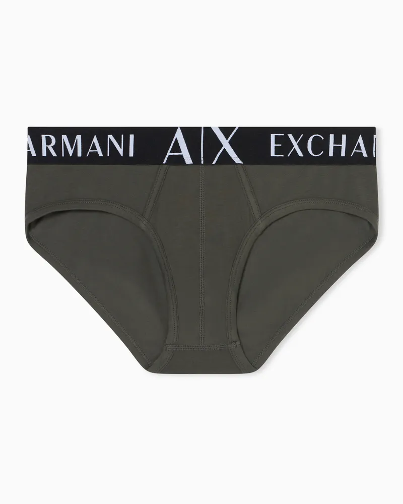 Armani Exchange Klassische Komfort-Slips aus Stretch-Baumwolle Grün