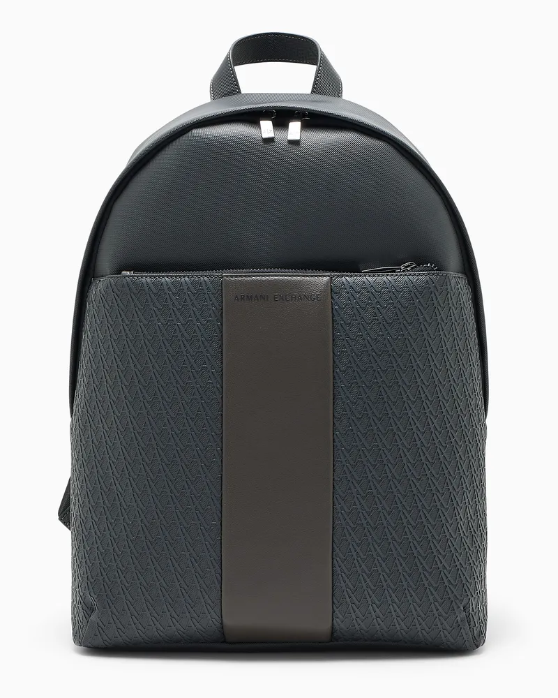 Armani Exchange William Rucksack mit vertikalem Streifen und Reißverschluss Grau