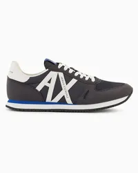 Armani Exchange Sneaker Aus Öko-wildleder, Mesh und Nylon Nachtblau