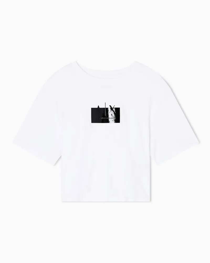 Armani Exchange Cropped-T-Shirts Weiß