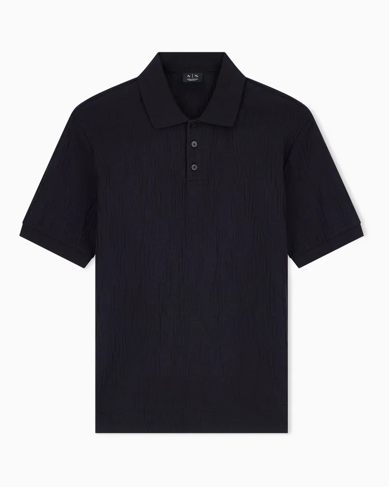 Armani Exchange Poloshirt Regularer Schnitt mercerisiertem Baumwolljersey Schwarz