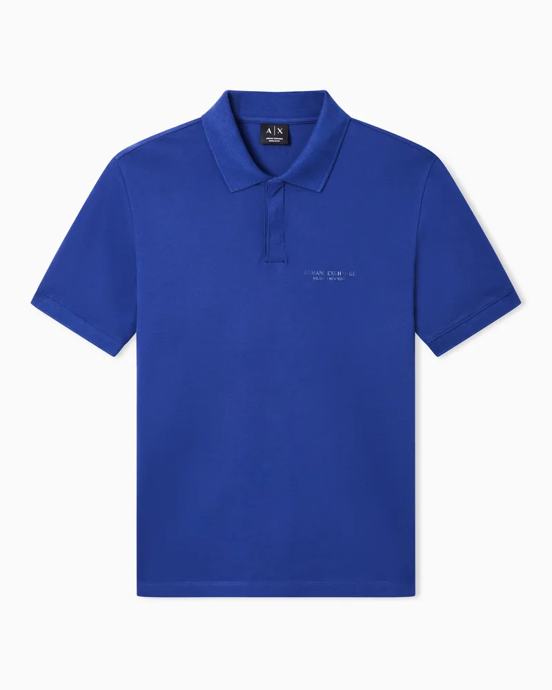 Armani Exchange Poloshirt im Regular Fit mit Ton-in-Ton-Logo Blau
