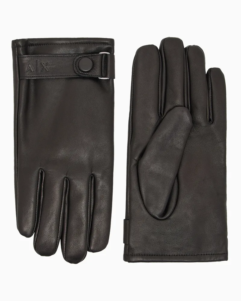 Armani Exchange Lederhandschuhe Schwarz