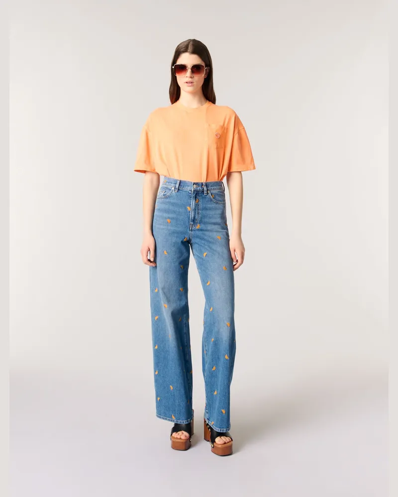 Maje Bestickte Jeans - Blau Blau