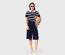 Gestreiftes Polo Mit Strasskragen - Beige