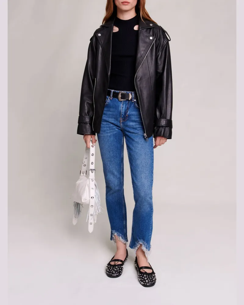 Maje Röhrenjeans Mit Rissen - Blau Blau