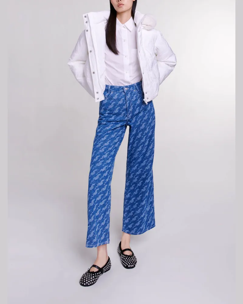 Maje Kurze Wattierte Jacke - Weiß Weiß