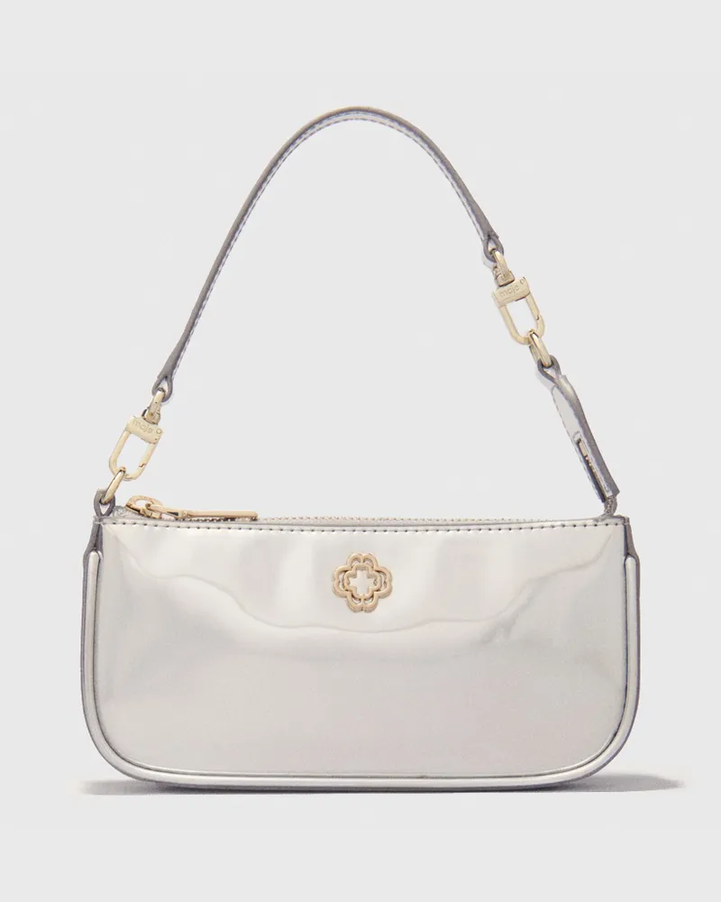 Maje Sarah Pouch Leder In Spiegel-optik - Silber Silber