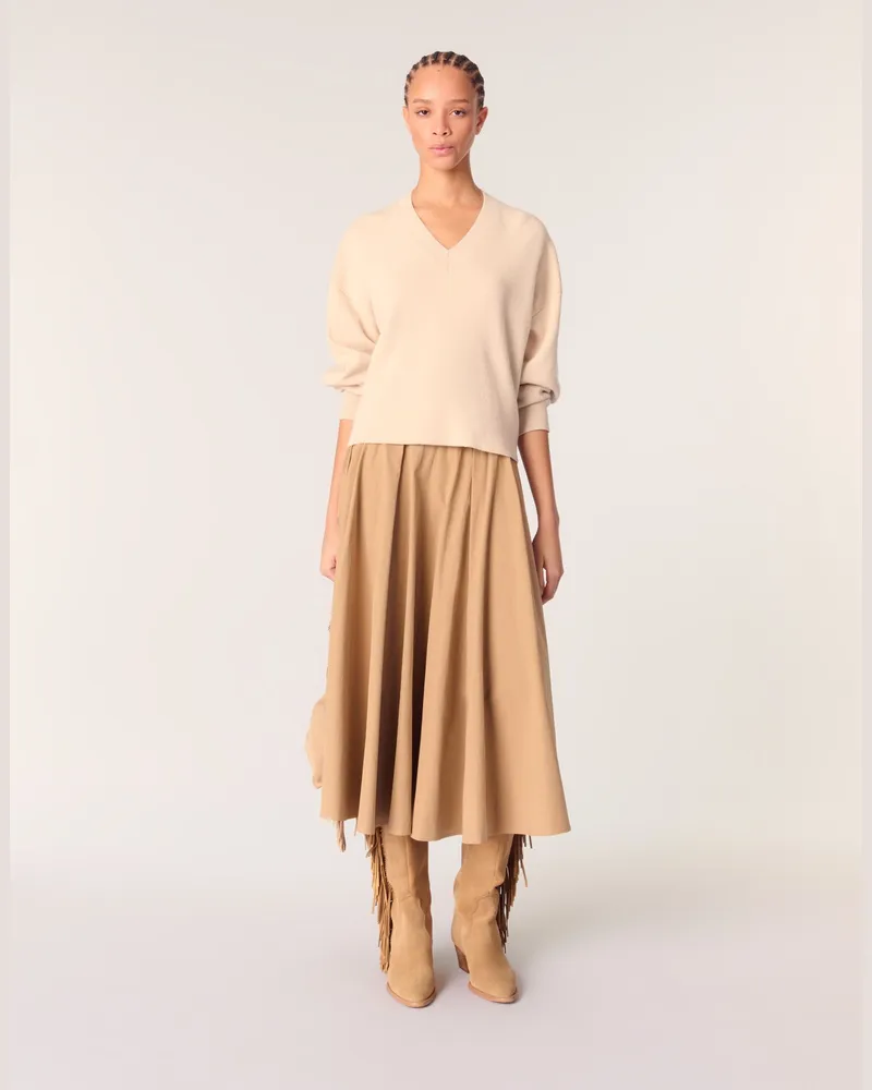 Maje V-ausschnitt-pulli Wollmischgewebe - Beige Beige