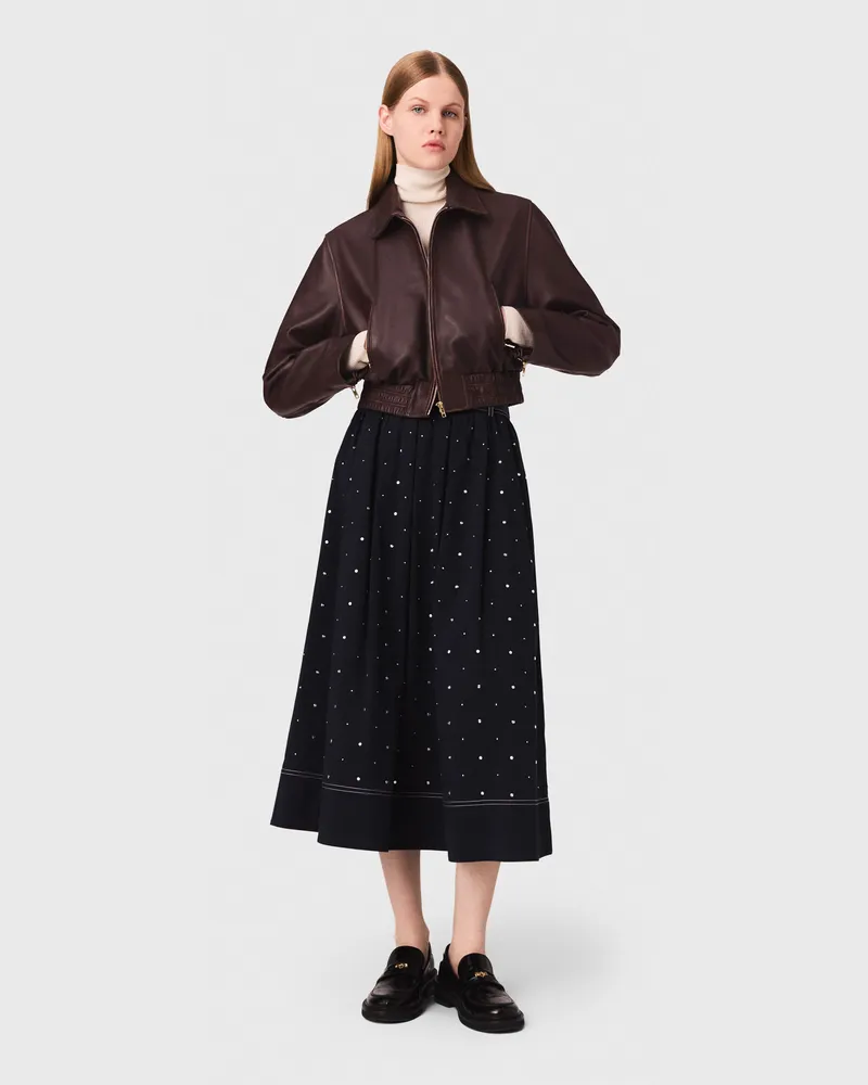 Maje Jacke Aus Leder Im Vintage-look - Braun Braun