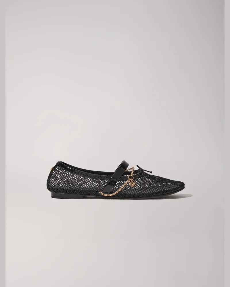Maje Ballerinas Aus Meshgewebe - Schwarz Schwarz
