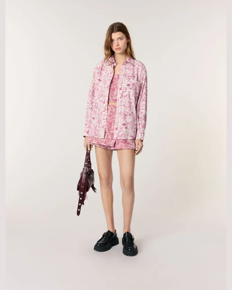 Maje Bedrucktes Oversize-hemd - Imprime Paris Rose Imprime