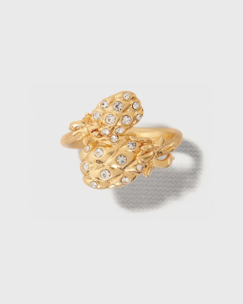 Maje Doppelter Ring Ananas Mit Strass - Gold Gold