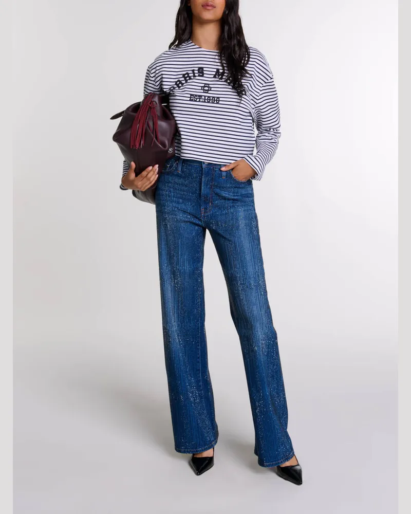 Maje Kurzes Langarm-t-shirt - Grau Marine