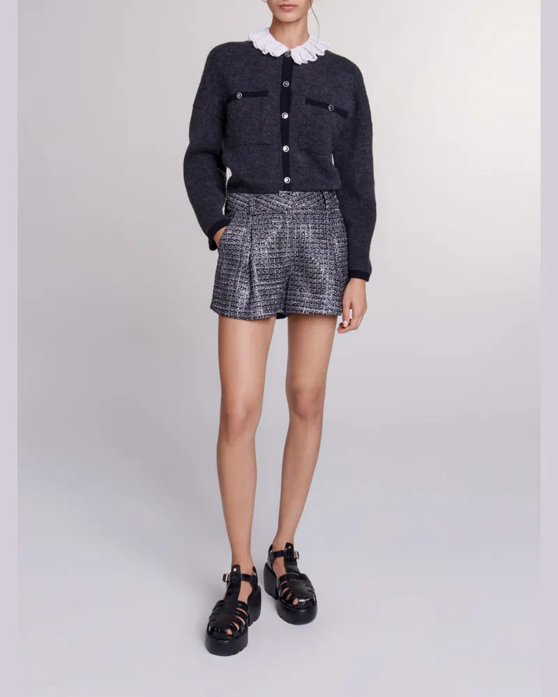 Maje Tweed-shorts - Silber Silber