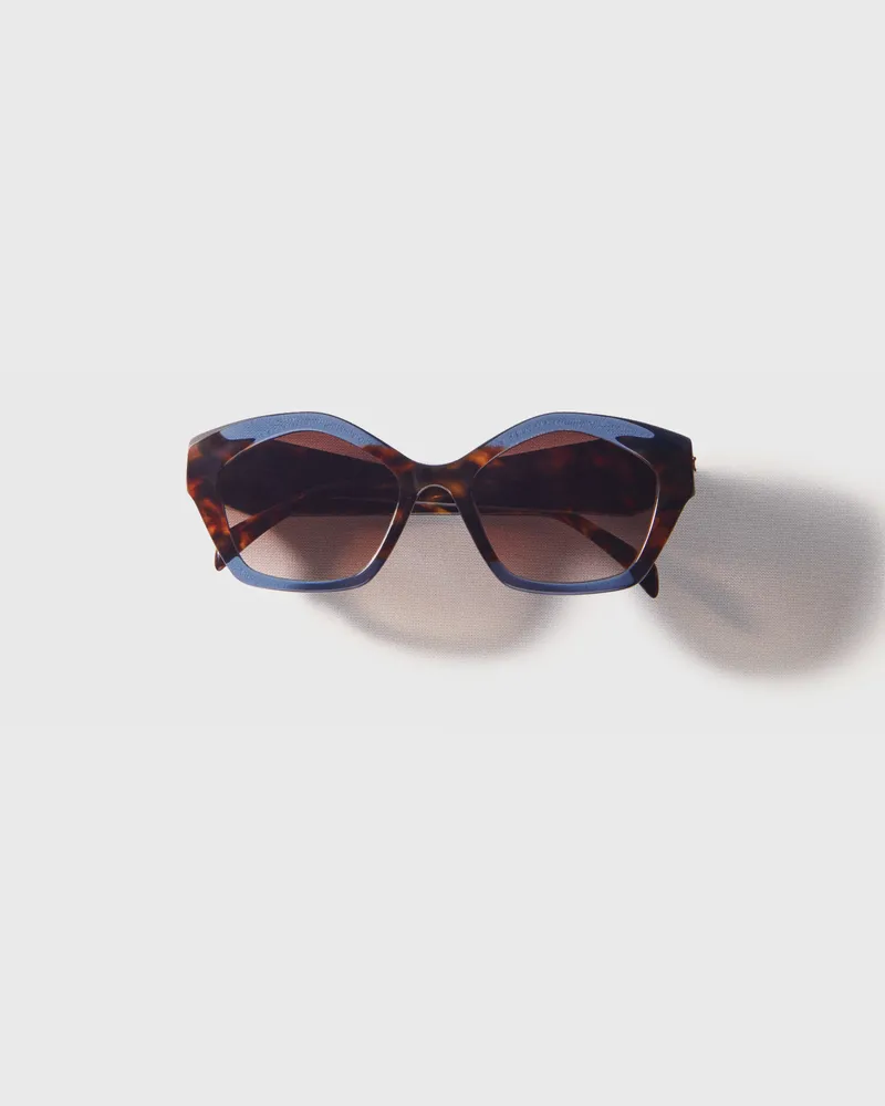 Maje Cat-eye-sonnenbrille Aus Acetat - Marine/marron Marine