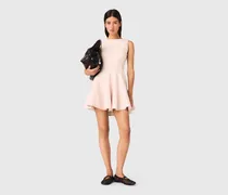Kurzes Ausgestelltes Tweedkleid - Rosa