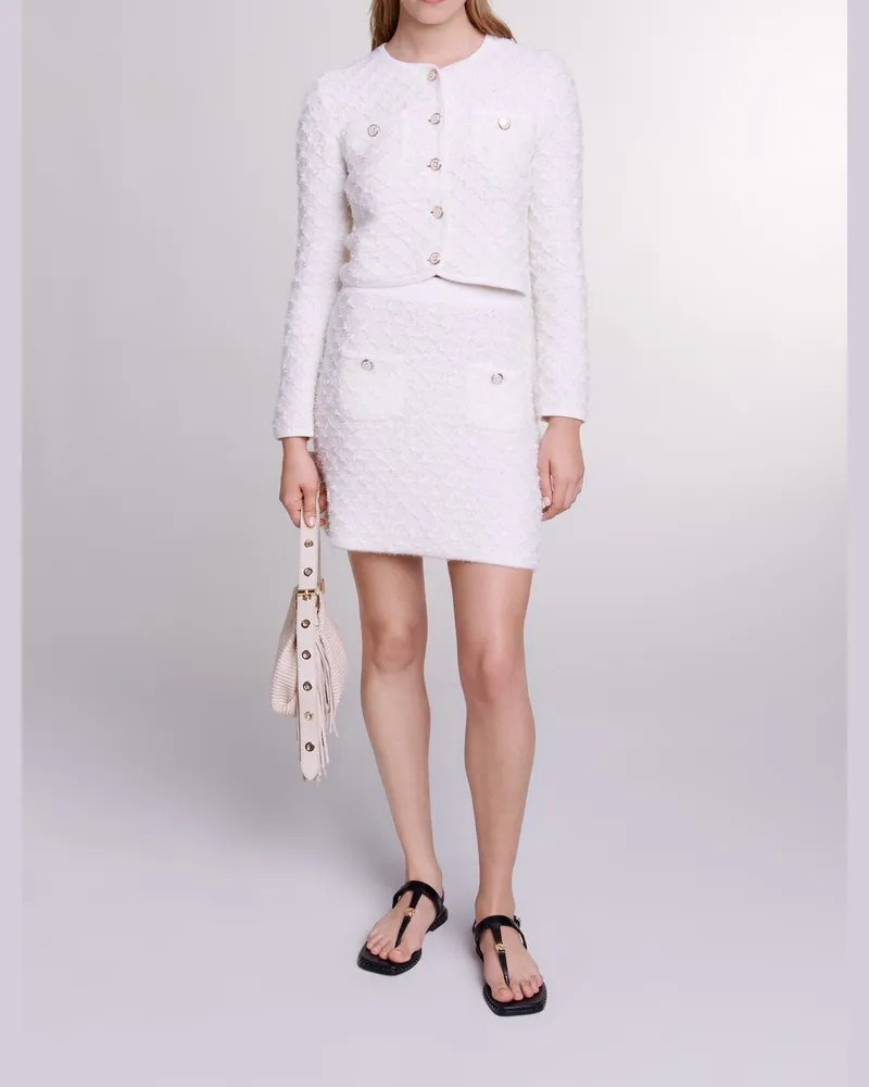 Maje Kurzer Strickrock - Ecru Ecru