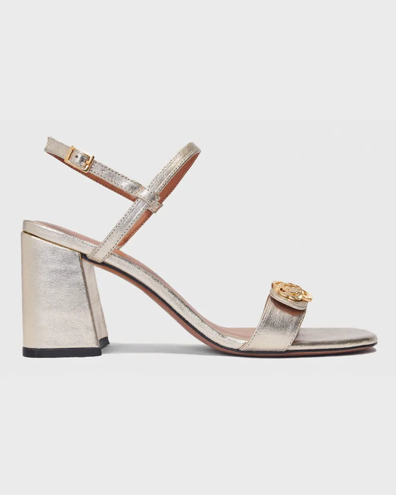 Maje Sandalen Aus Metallisiertem Leder - Gold Gold