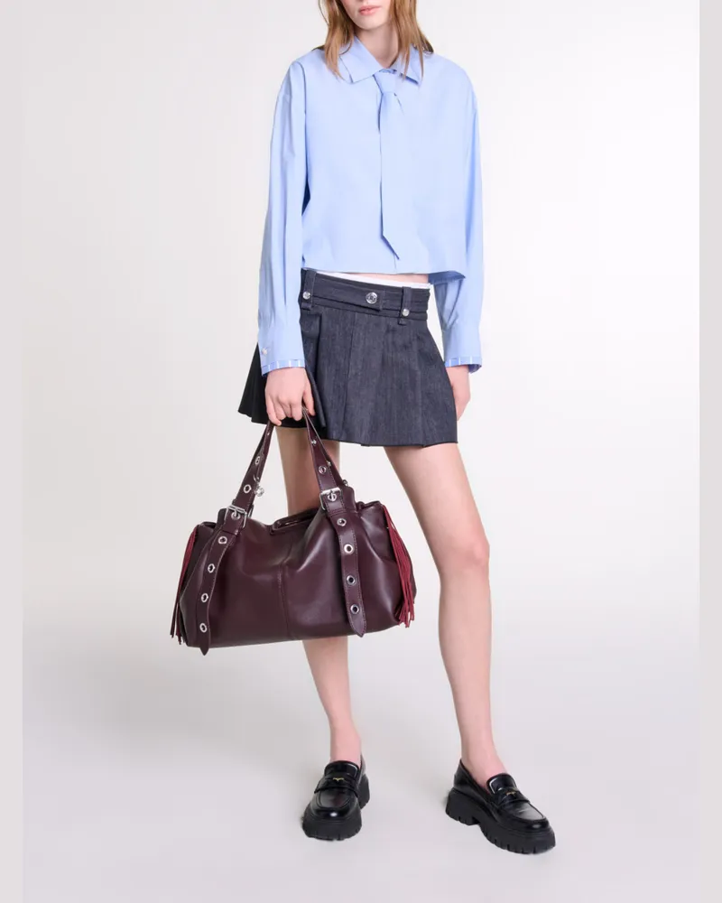 Maje Schwarzer Minirock Mit Jeans-optik Schwarz