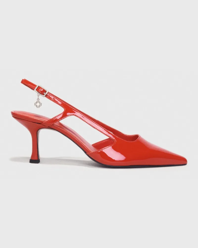 Maje Slingback-pumps Aus Lackleder - Rot Rot