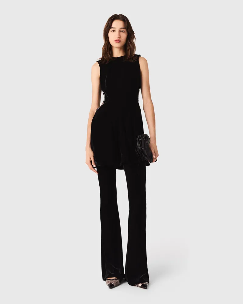 Maje Kurzes Samtkleid - Schwarz Schwarz