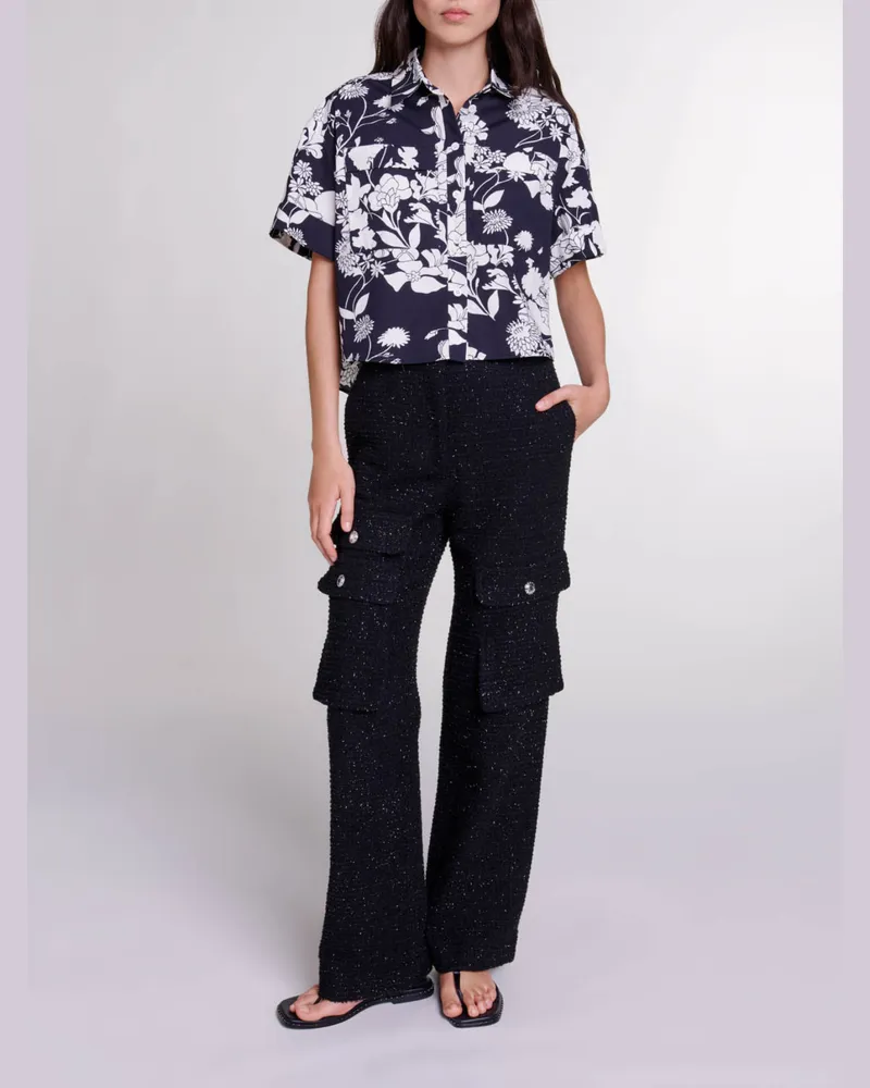 Maje Tweed-hose - Schwarz Schwarz