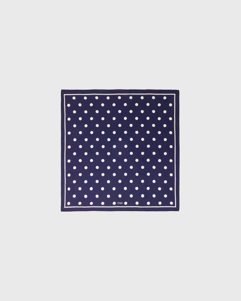 Maje Seidentuch Mit Punkten - Marine Pois Print Marine