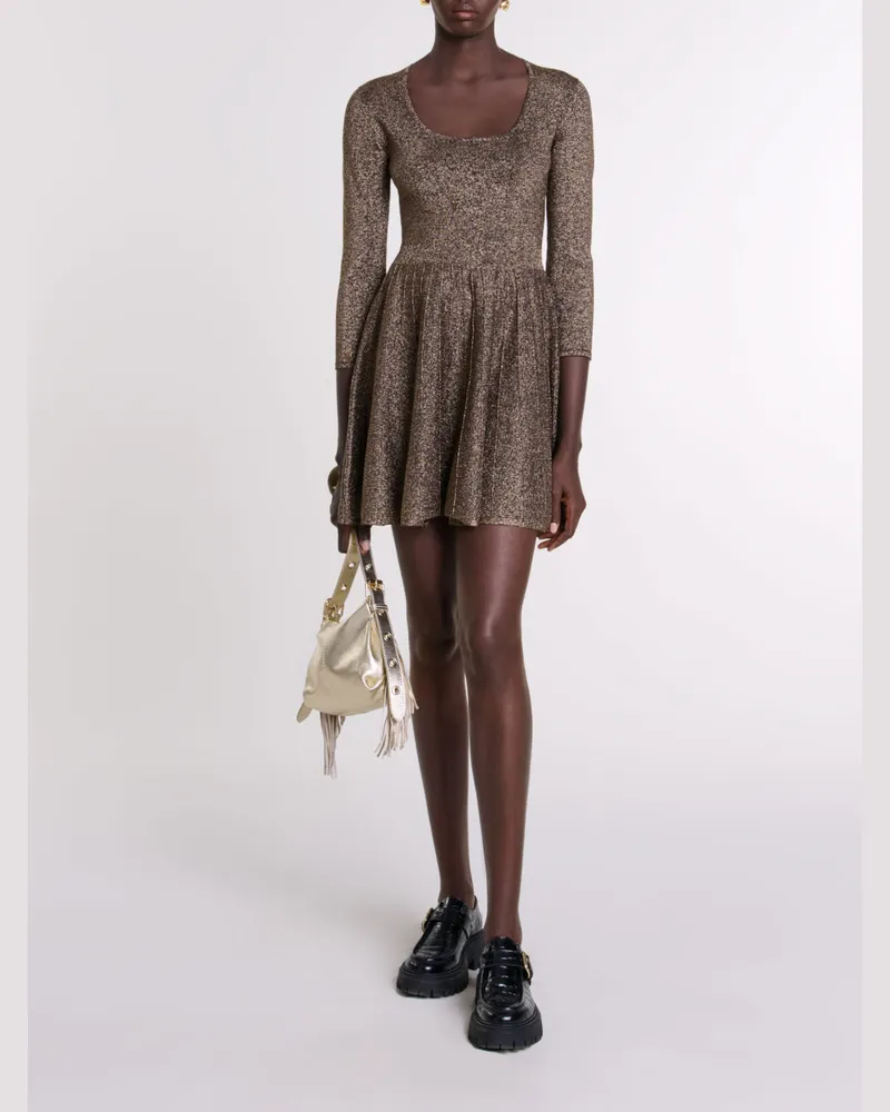 Maje Glänzendes Strickkleid - Golden Golden