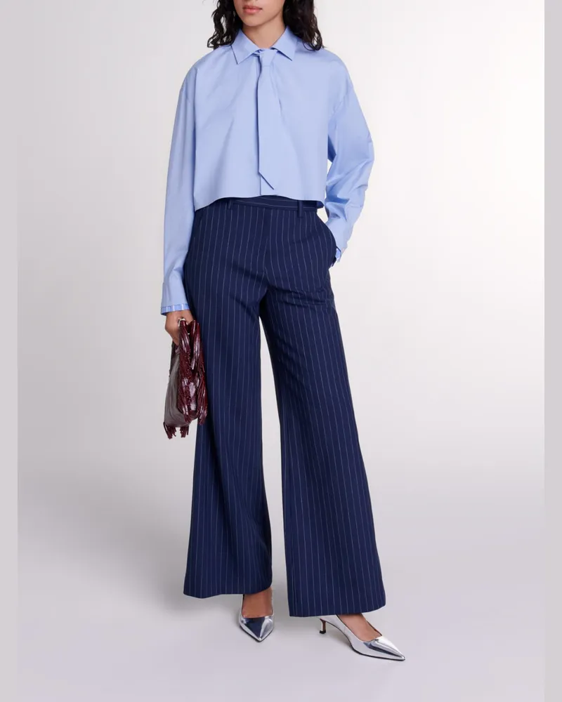 Maje Hemd Mit Abnehmbarer Krawatte - Blau Blau